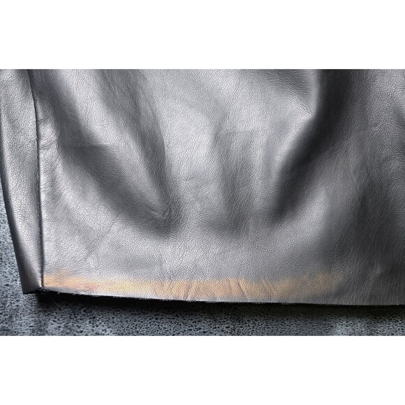 Express Women's 00 Black Faux Leather Mini Skirt Full Zip Front New w/ Defects - Picture 8 of 11